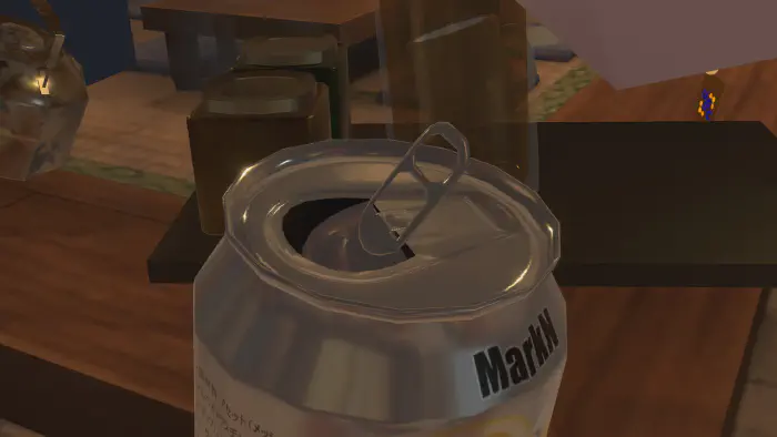 タブを開ける様子